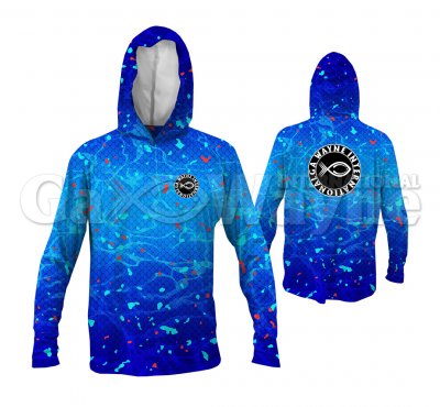 Fishing Scales Blue Hooded Shirts