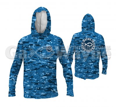 Digital Camo Fishing Hooded Shirts