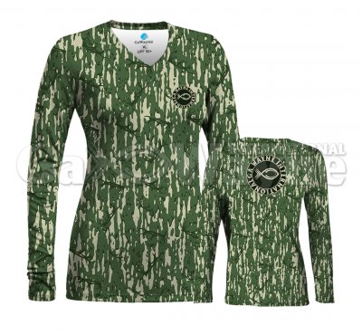 Jungle Camo  Fishing Women Shirts