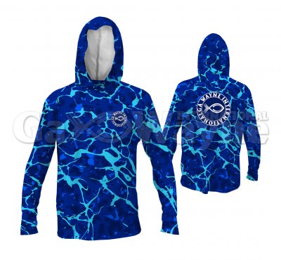 Water Texture Fishing Hooded Shirts