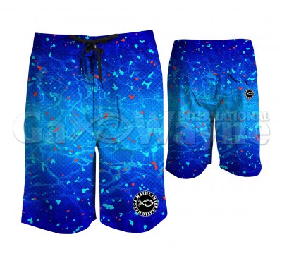 Blue Fishing Scales Board Shorts